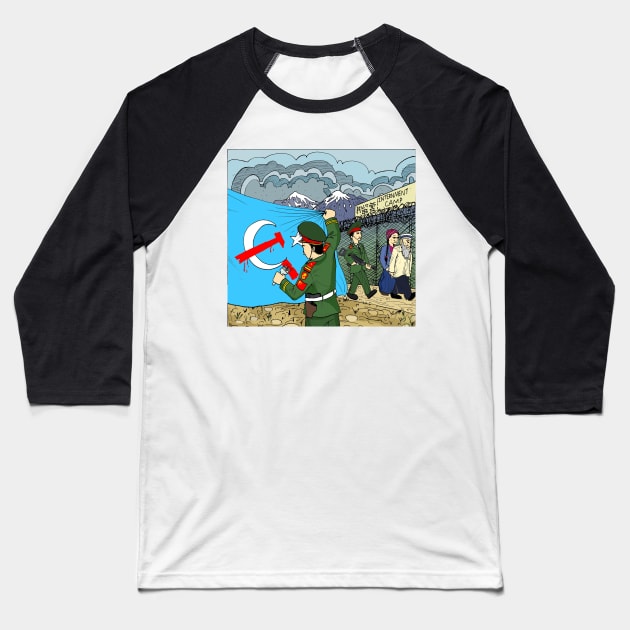 Uyghurs Baseball T-Shirt by Felipe.Makes.Cartoons